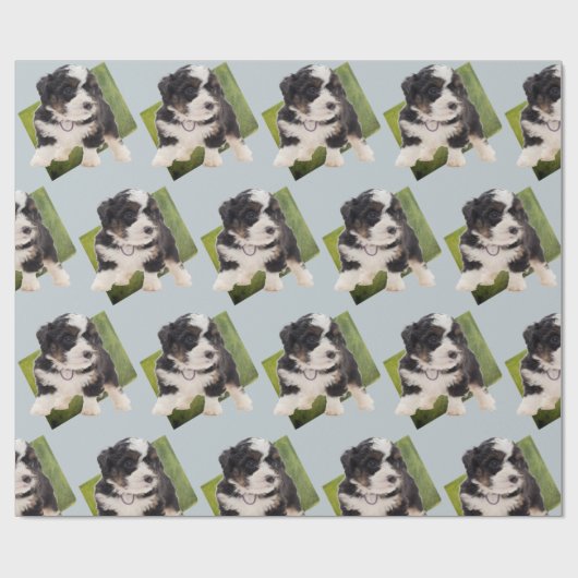 Mooie Green Bernedole Puppy Art Cadeaupapier (Vlak)