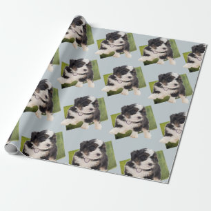 Mooie Green Bernedole Puppy Art   Cadeaupapier