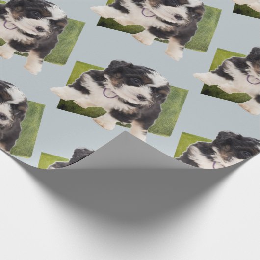 Mooie Green Bernedole Puppy Art Cadeaupapier (Hoek)
