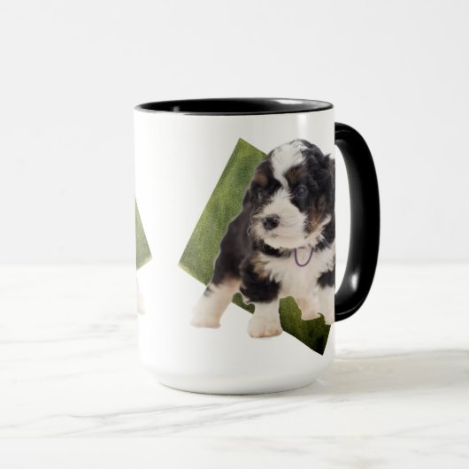 Mooie Green Bernedole Puppy Art Mok (Voorkant rechts)