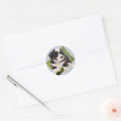 Mooie Green Bernedole Puppy Art Ronde Sticker (Envelop)
