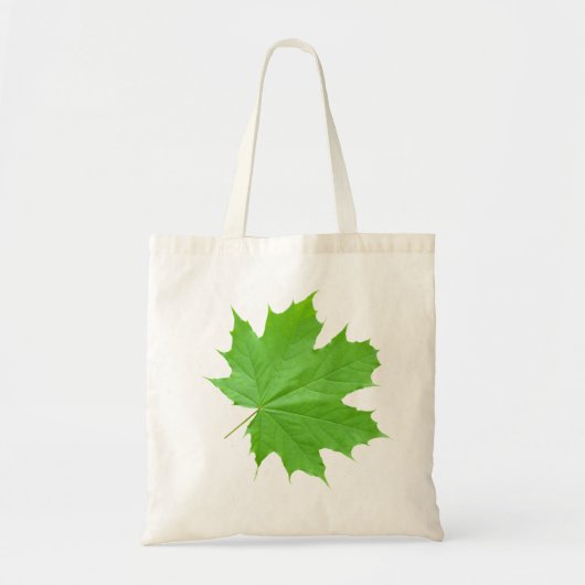 Mooie Green Maple Leaf Happy Tote Bag (Voorkant)