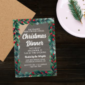 Mooie Greenery Berry Lijst kerstdiner Acryl Uitnodigingen