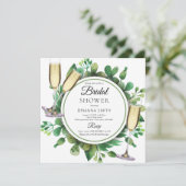 Mooie Greenery Bridal Shower-uitnodiging Kaart (Staand voorkant)