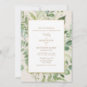 Mooie Greenery Bride Parents Cream & Gold Kaart (Voorkant)