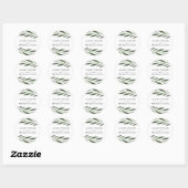 Mooie Greenery Fern Leaf Modern Wedding Favor Ronde Sticker (Vel)