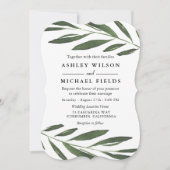 Mooie Greenery Fern Leaf Modern Wedding Kaart (Voorkant)