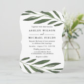 Mooie Greenery Fern Leaf Modern Wedding Kaart (Staand voorkant)