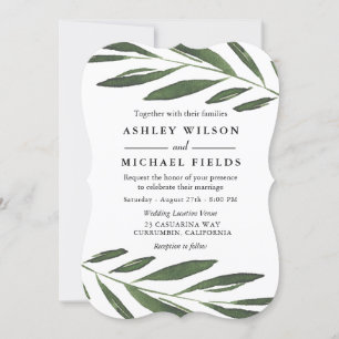 Mooie Greenery Fern Leaf Modern Wedding Kaart