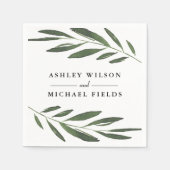 Mooie Greenery Fern Leaf Modern Wedding Servet (Voorkant)