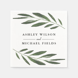 Mooie Greenery Fern Leaf Modern Wedding Servet