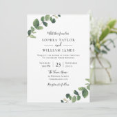 Mooie Greenery: Waterverf lef bruiloft Kaart (Staand voorkant)