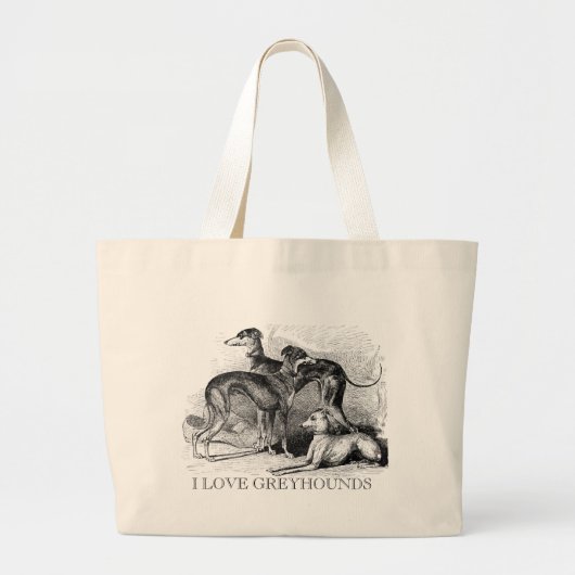 Mooie Greyhounds Grote Tote Bag (Voorkant)