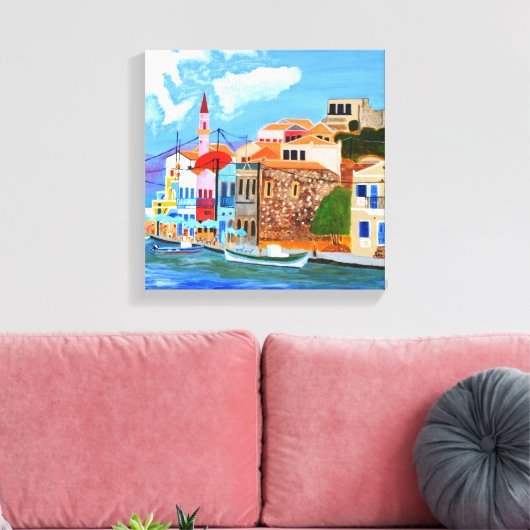 Mooie Griekenland Canvas Afdruk (Insitu (Woonkamer))