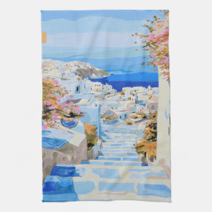 Mooie Griekenland keukenhanddoek