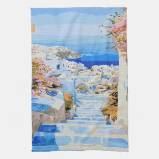 Mooie Griekenland keukenhanddoek
