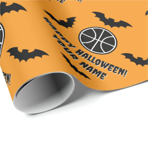 Mooie griezelige Halloween basketbalfeest aangepas Cadeaupapier