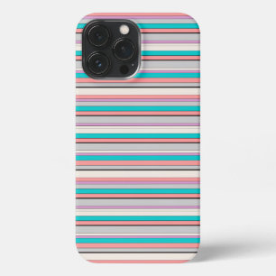 Mooie grijze aqua strepen iPhone 13 pro max hoesje