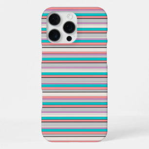 Mooie grijze aqua strepen iPhone 16 pro max hoesje