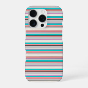 Mooie grijze aqua strepen iPhone 16 pro hoesje