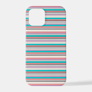 Mooie grijze aqua strepen iPhone 12 pro hoesje