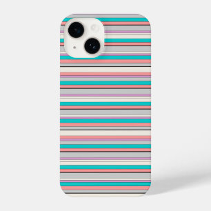 Mooie grijze aqua strepen iPhone 14 hoesje