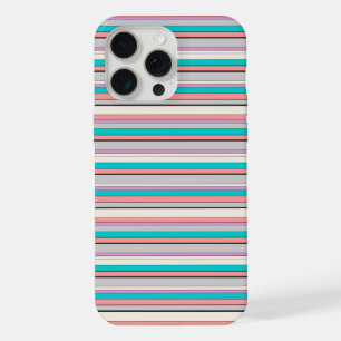 Mooie grijze aqua strepen iPhone 15 pro max case