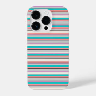 Mooie grijze aqua strepen iPhone 14 plus hoesje