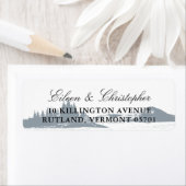 Mooie grijze berg, dennenbomen meer | Bruiloft Etiket (Insitu)