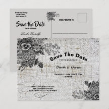 Mooie grijze en zwarte bloemen redden de datum