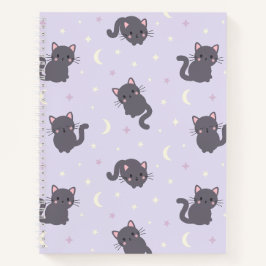 Mooie Grijze Katten Paarse Spiraal Notebook Notitieboek