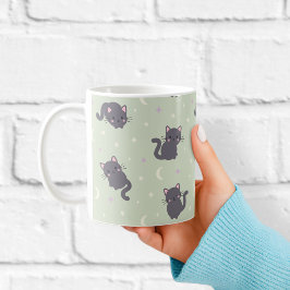 Mooie Grijze Kattenmok | Sage Kawaii Katten Koffiemok