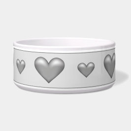 Mooie grijze kleurenharten die liefde weergeven voerbakje