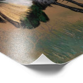 Mooie grijze kraan - gemanipuleerde schilderkunst foto afdruk (Hoek)