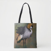 Mooie grijze kraan - gemanipuleerde schilderkunst tote bag (Voorkant)