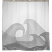 Mooie Grijze Kunst Golven van Waterpret Douchegordijn (Voorkant)