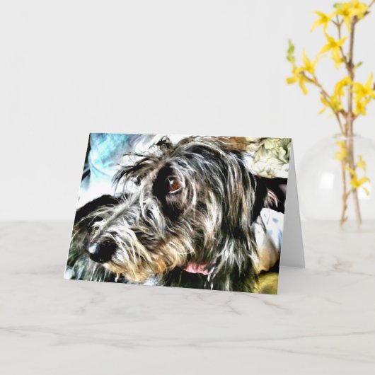 Mooie grijze lurcher kaart (Gele Bloem)