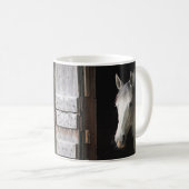 Mooie grijze Mare Horse en Barn Coffee-Mok Koffiemok (Voorkant rechts)