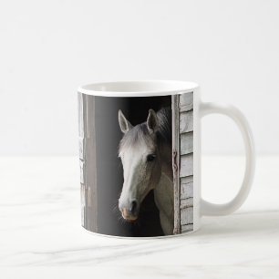 Mooie grijze Mare Horse en Barn Coffee-Mok Koffiemok
