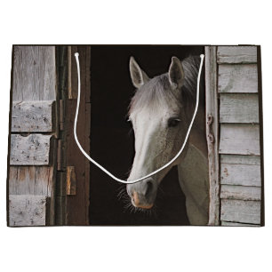 Mooie grijze merrie paard groot cadeauzakje