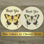 Mooie grijze minimalistische vlinder Dank u Ronde Sticker
