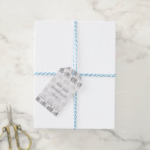 Mooie grijze olifanten Baby Cadeaulabel (Met Touw)