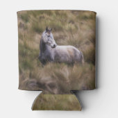 Mooie grijze paard blikjeskoeler (Achterkant)