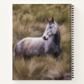 Mooie grijze paard notitieboek (Achterkant)