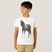 Mooie Grijze Pinto Grulla Verf Paardenhengst T-shirt (Voorkant volledig)