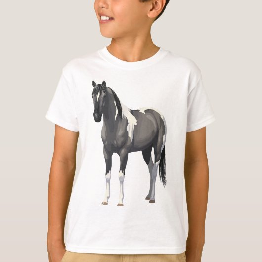 Mooie Grijze Pinto Grulla Verf Paardenhengst T-shirt (Voorkant)