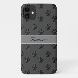 Mooie grijze poot patroon en kalligrafie Case-Mate iPhone case