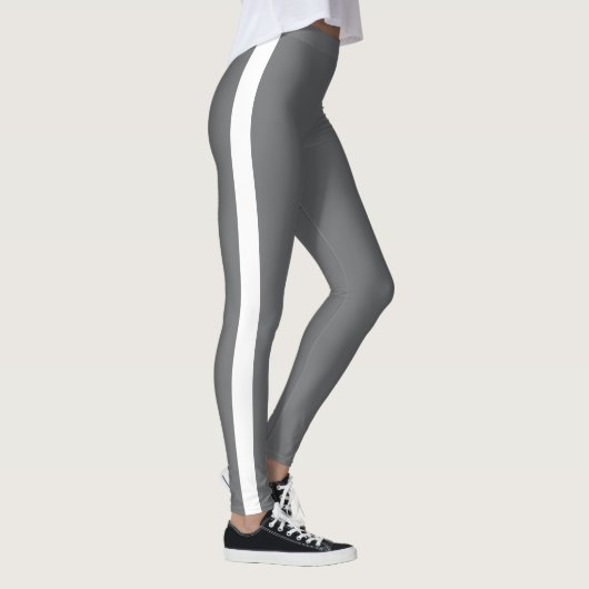 Mooie grijze witte streep Leggings (Rechts)