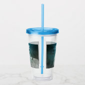 Mooie Grijze Wolf in een Donker Bos Acryl Drinkbeker (Rechts)