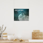 Mooie Grijze Wolf in een Donker Bos Bedrijf Poster (Keuken)